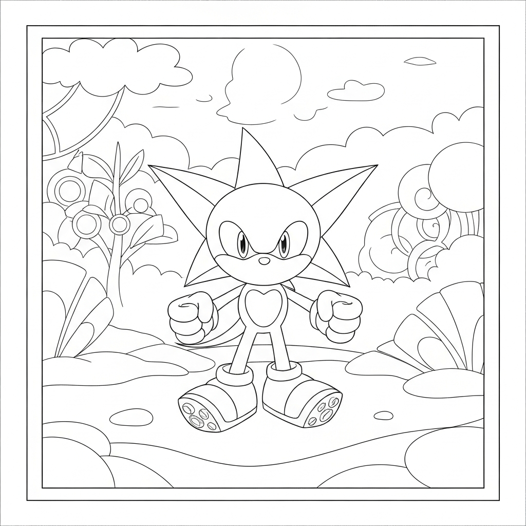 metalen sonic familie kleurplaat