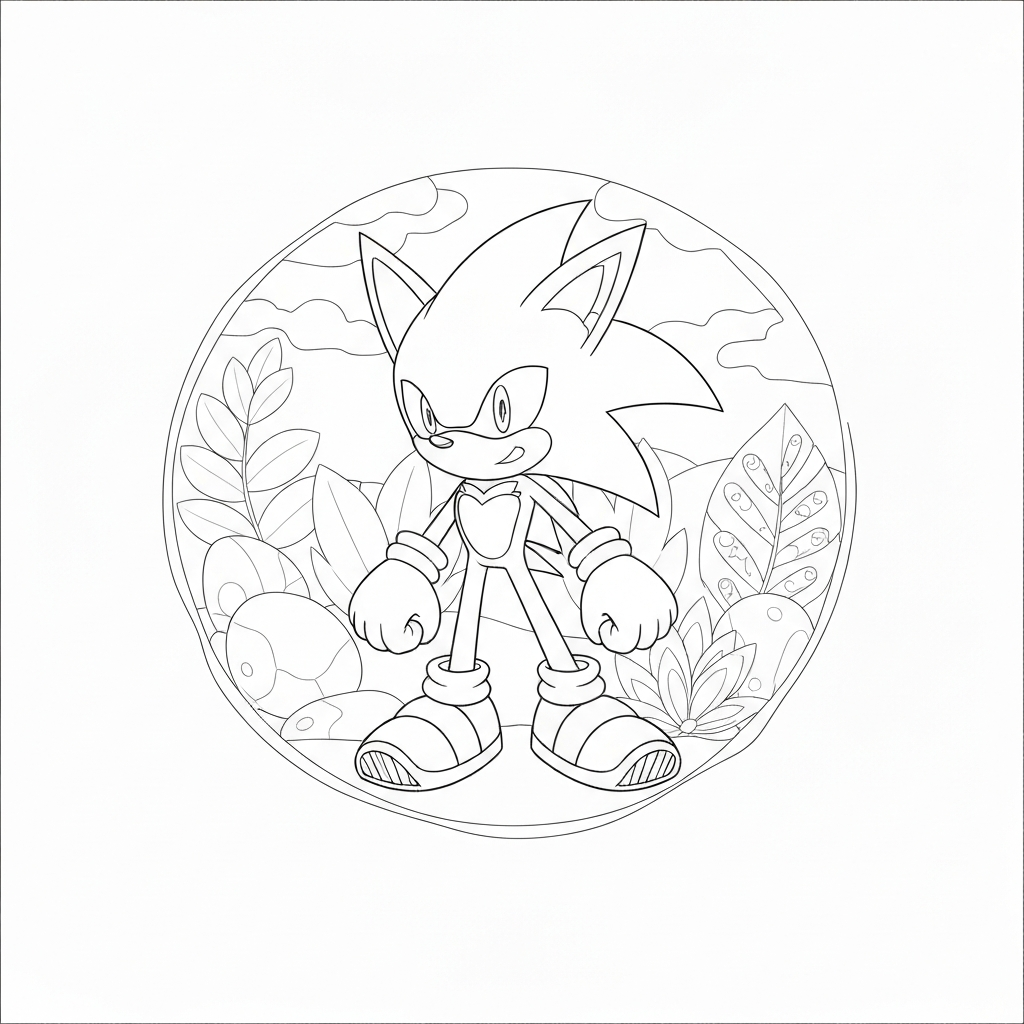 metalen sonic bloemen kleurplaat