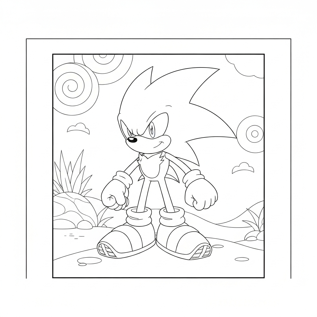 metalen sonic portret kleurplaat