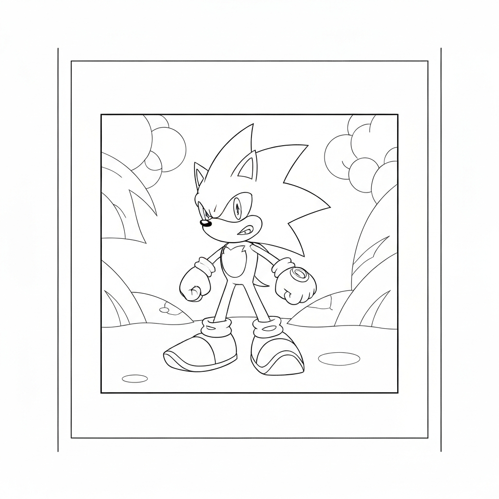 metalen sonic eenvoudige kleurplaat