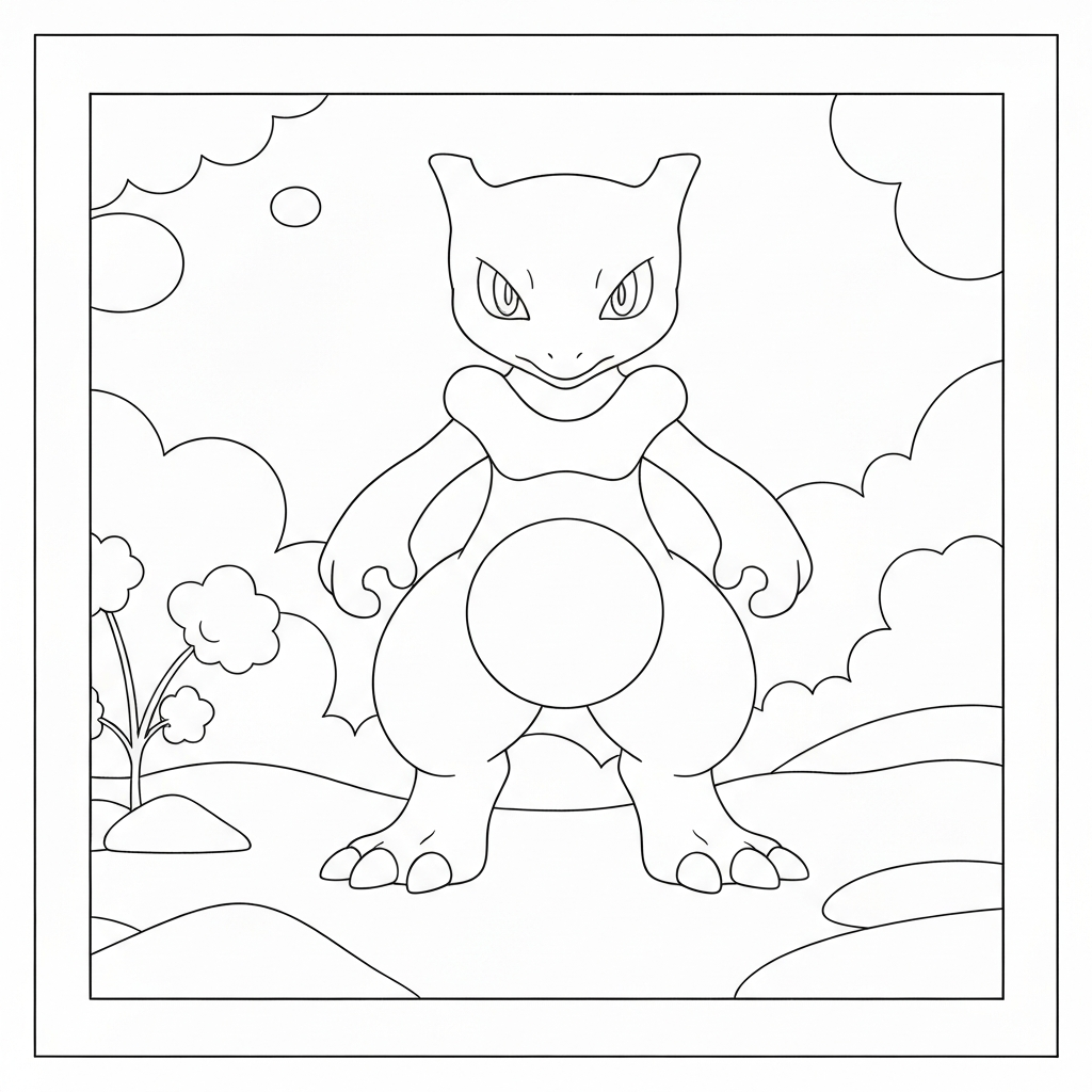 mewtwo educational coloring page