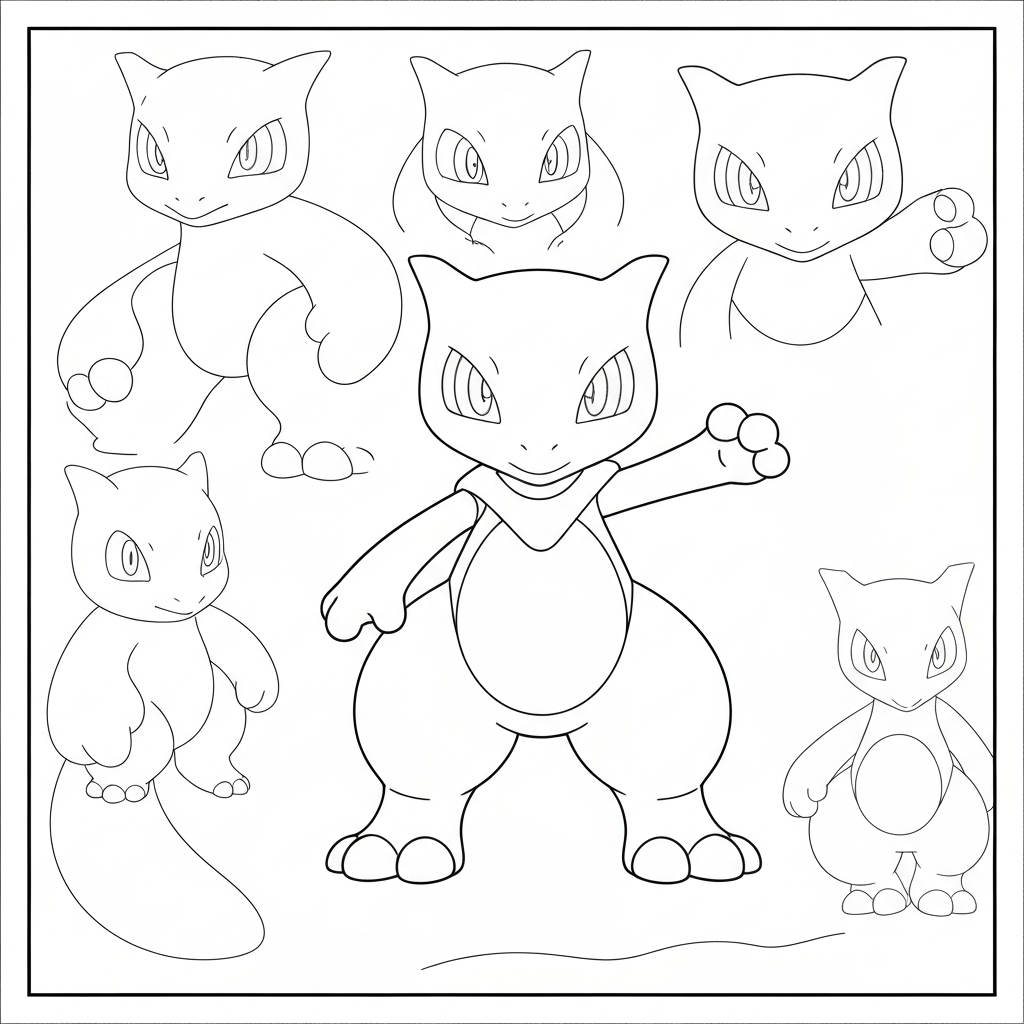mewtwo pattern coloring page