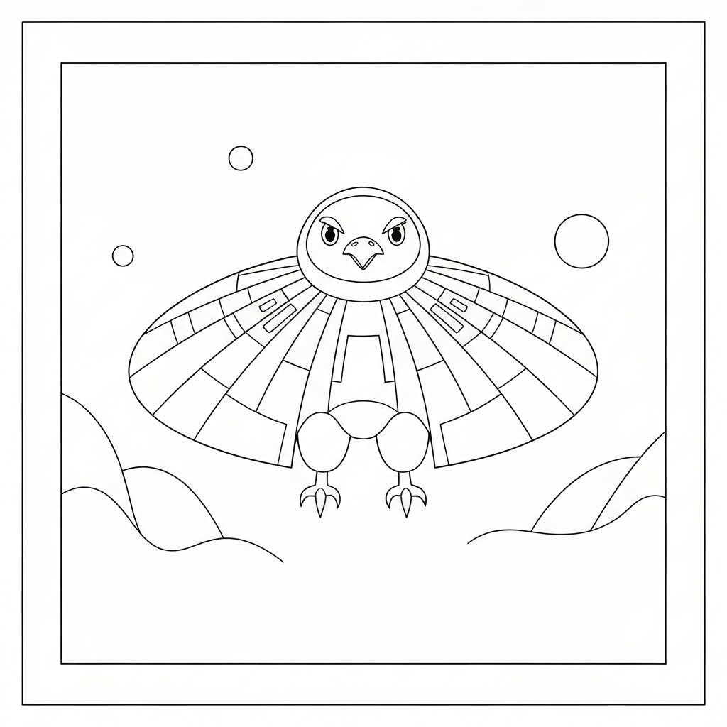 millennium falcon  easy baby coloring page