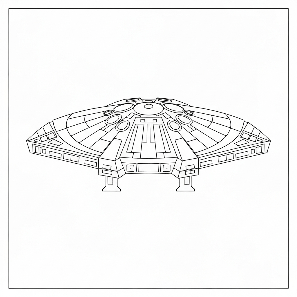 millennium falcon  easy decorative coloring page