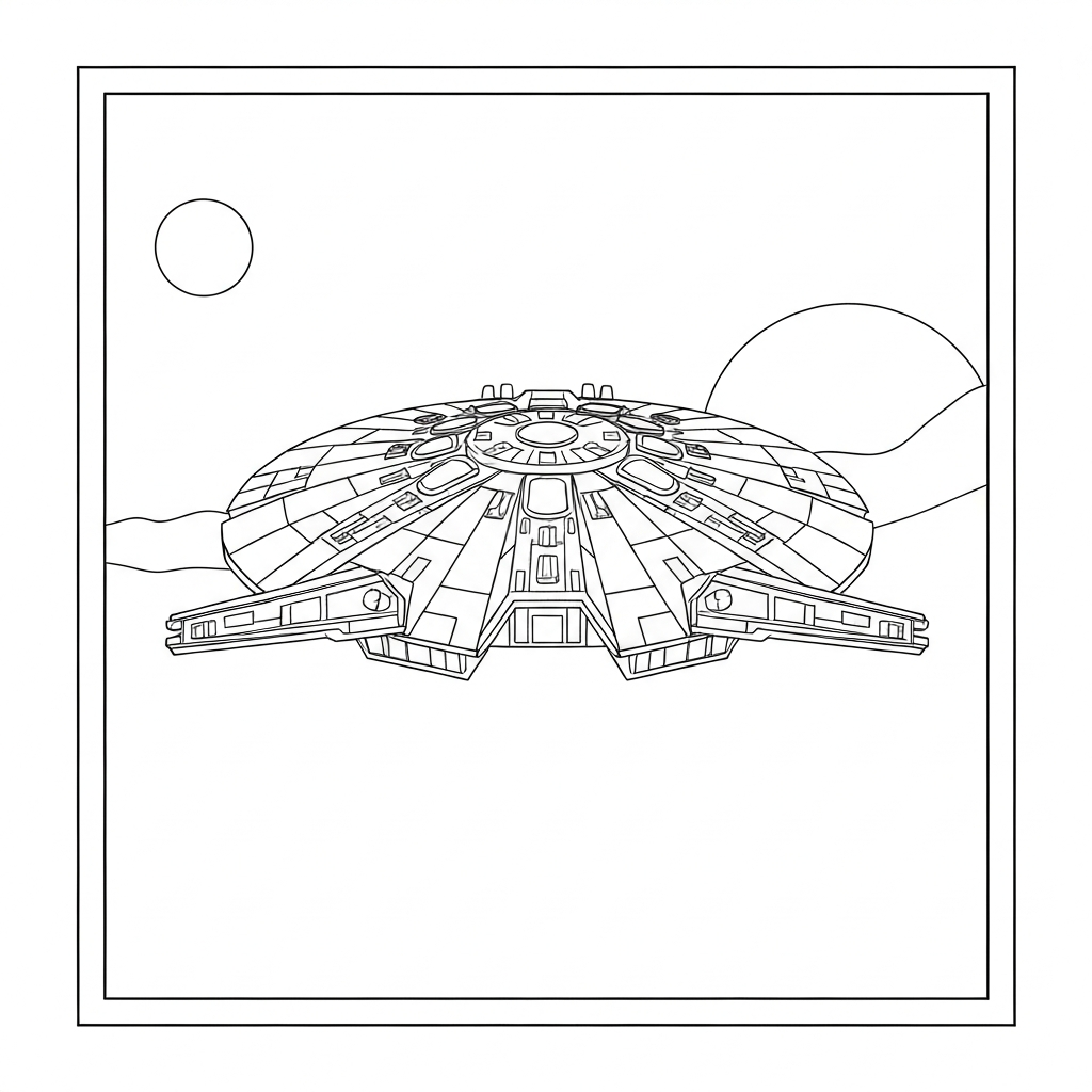millennium falcon  easy easy coloring page