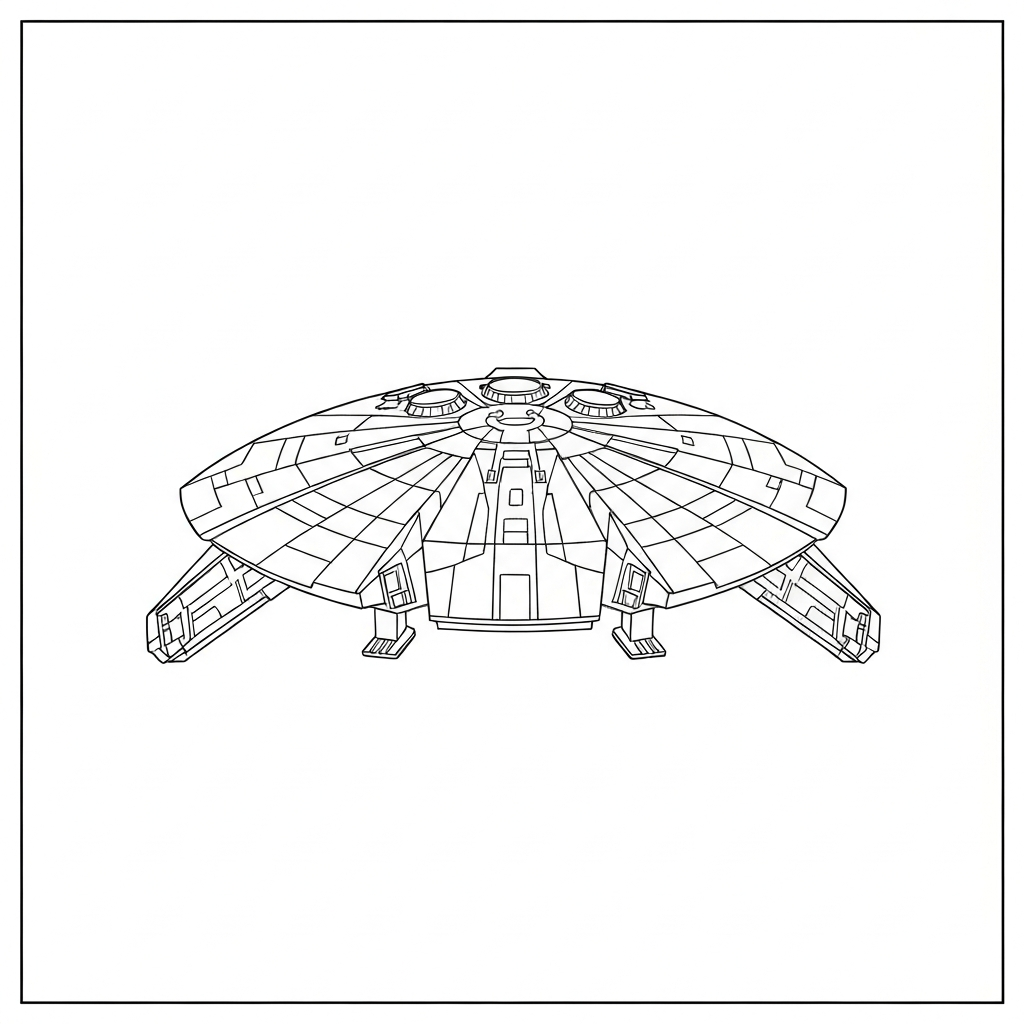 millennium falcon  easy family coloring page
