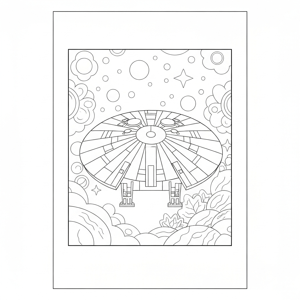 millennium falcon  easy flowers coloring page