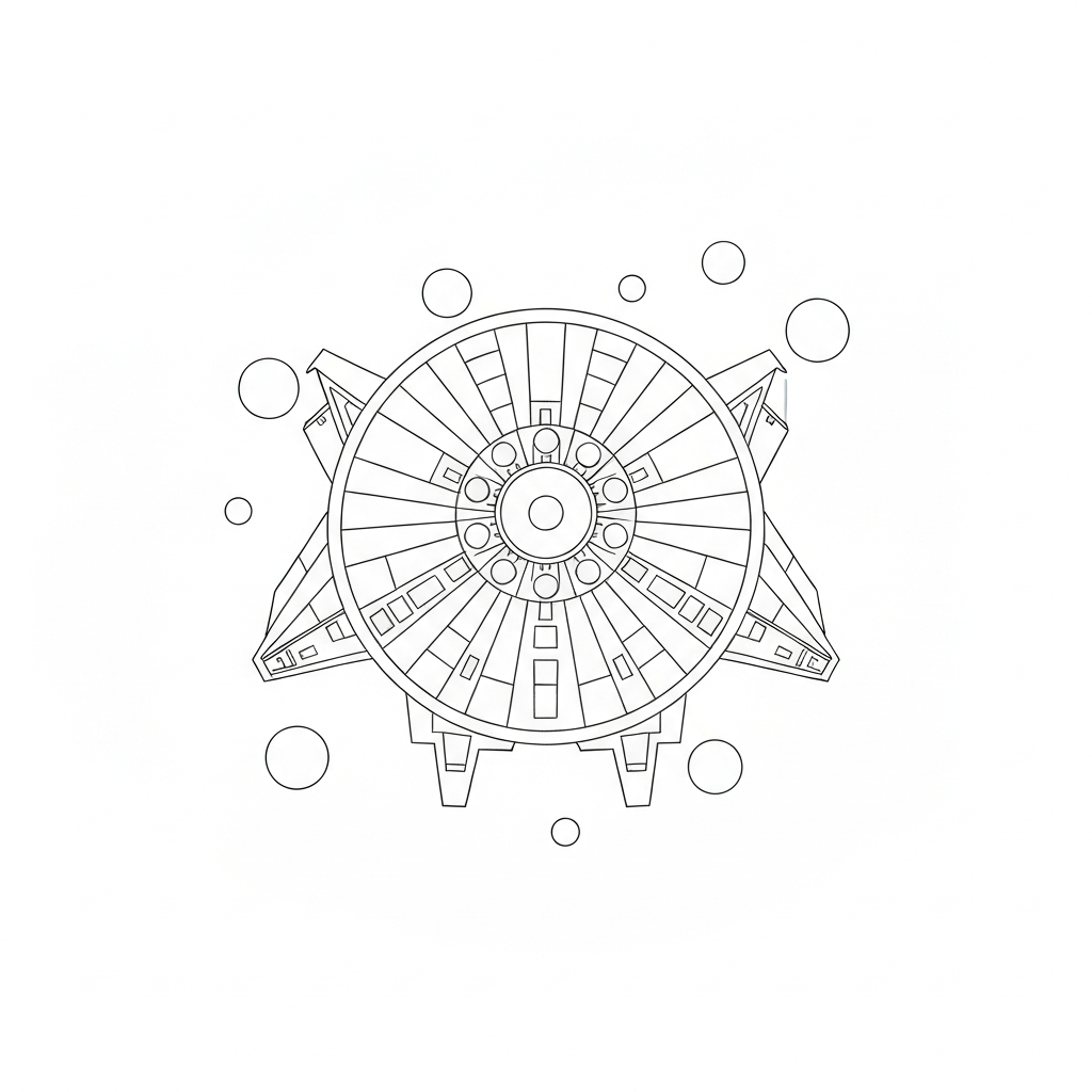 millennium falcon  easy mandala coloring page