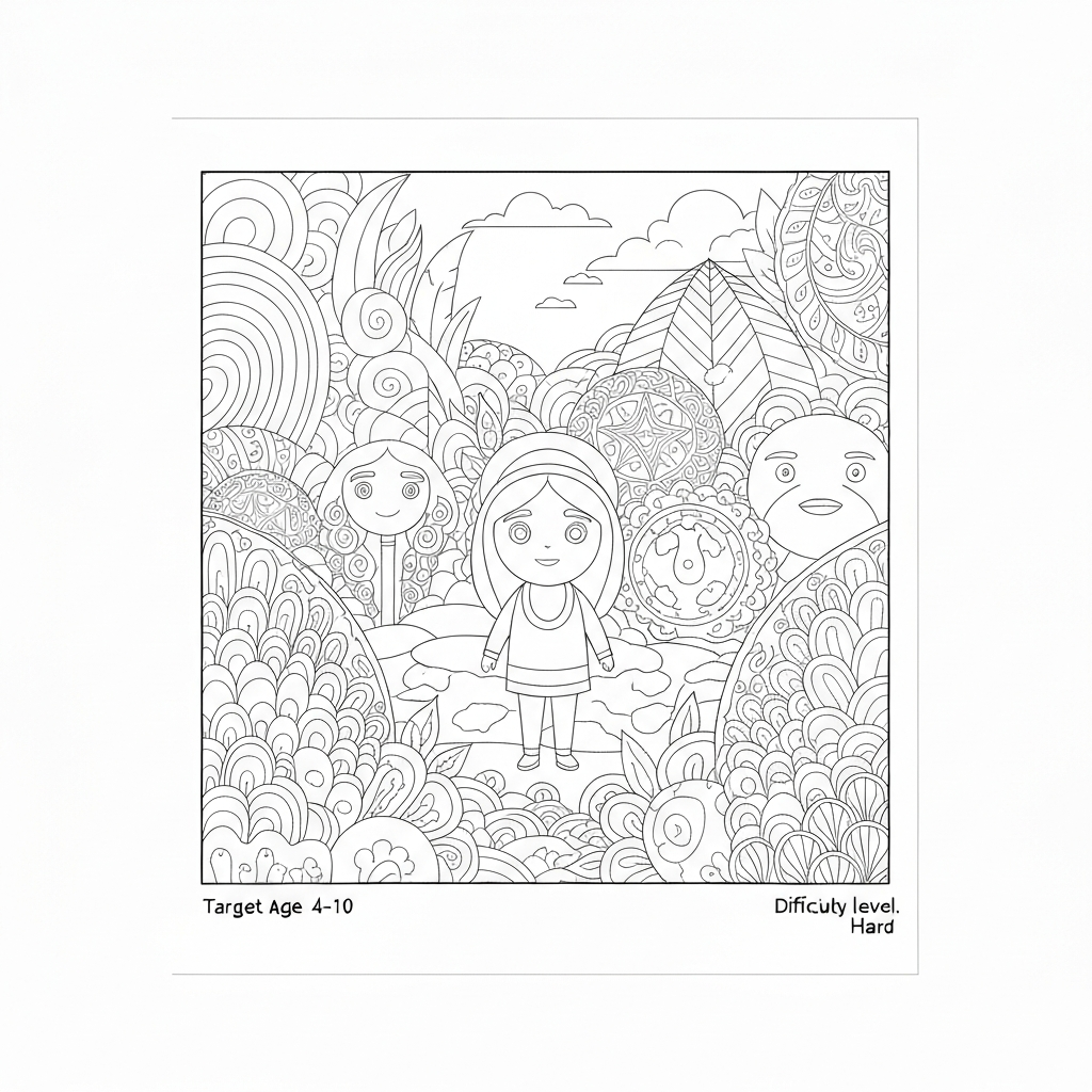 mindful abstract coloring page