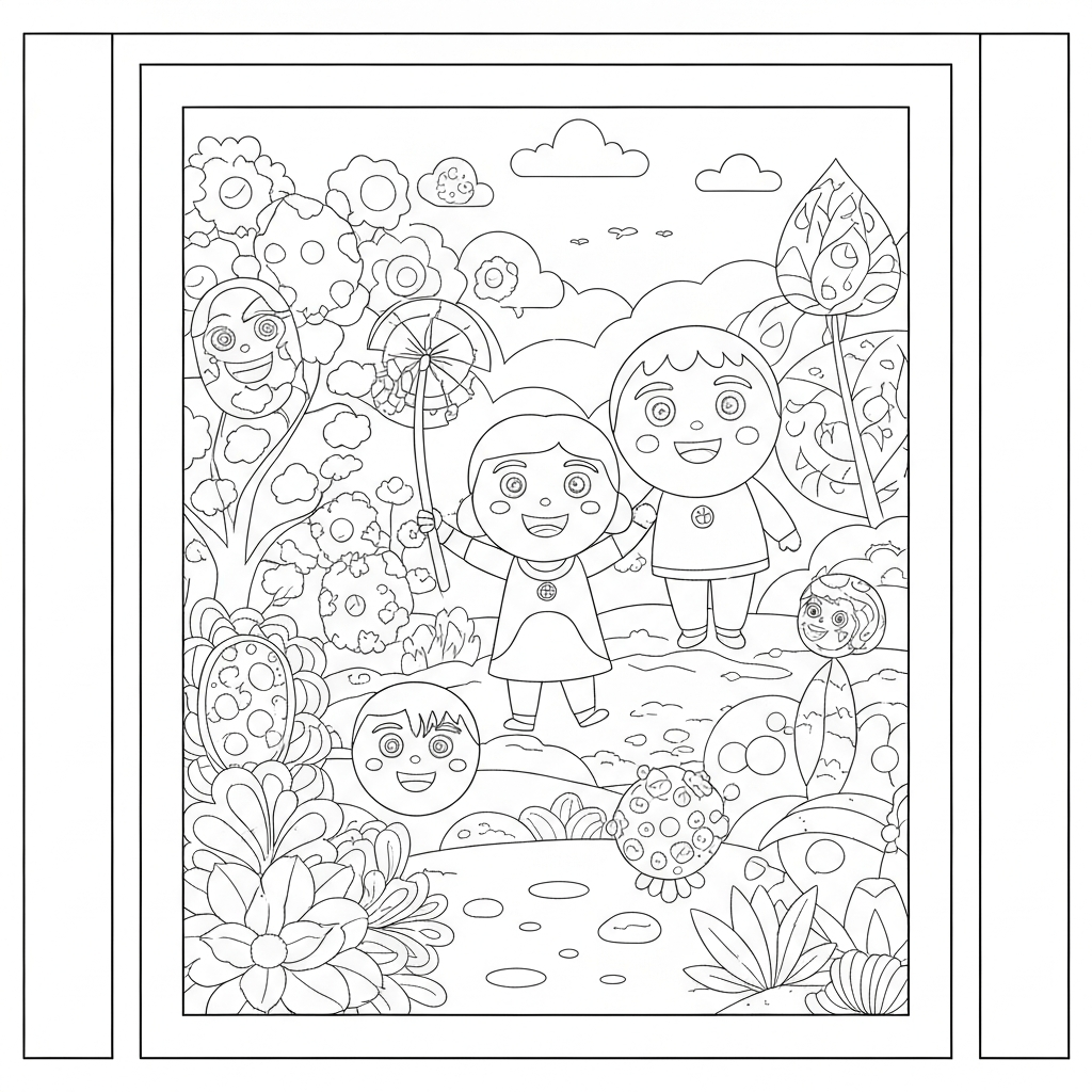 mindful easy coloring page