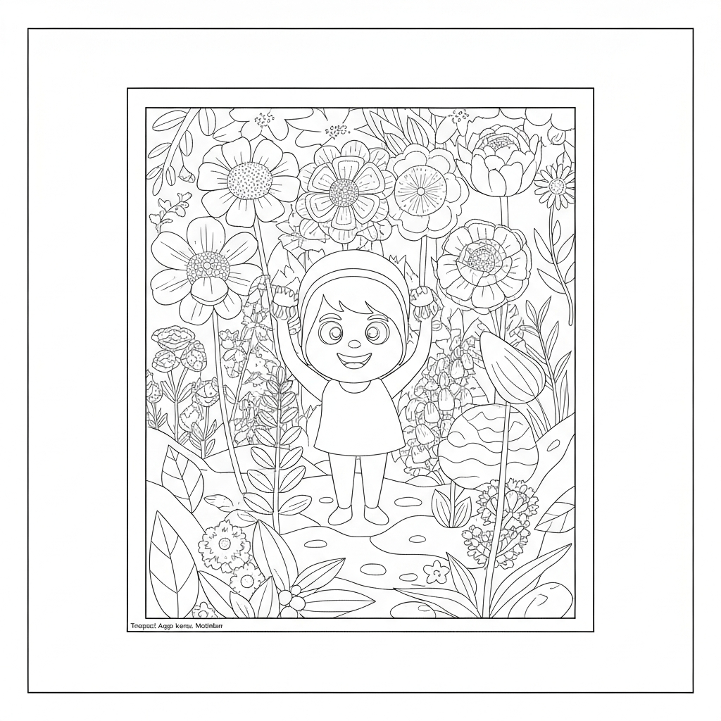 mindful flowers coloring page