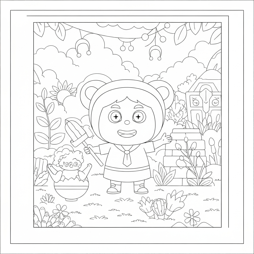 mindfulness cartoon coloring page