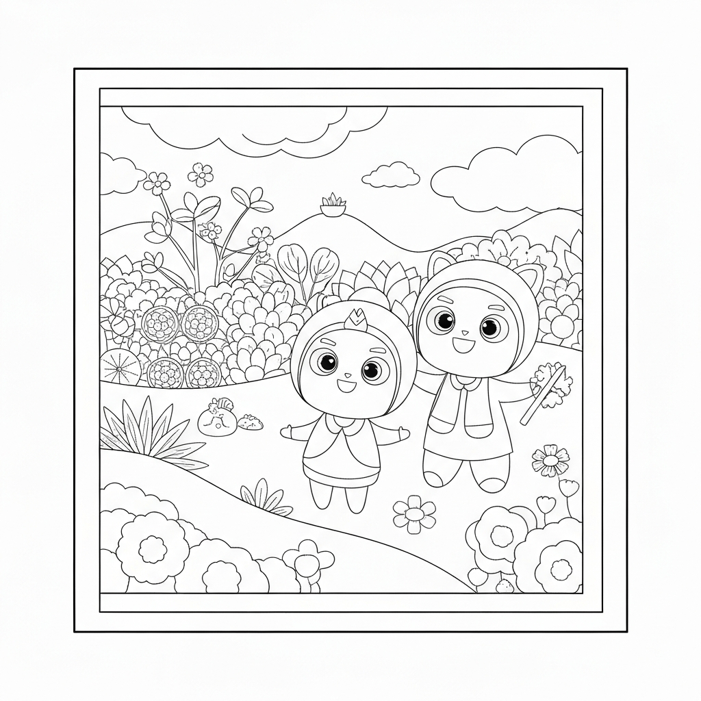 mindfulness cute coloring page