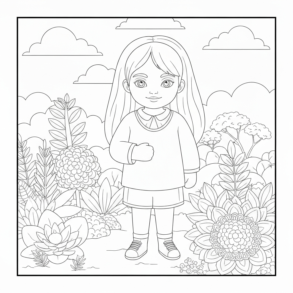 mindfulness portrait coloring page