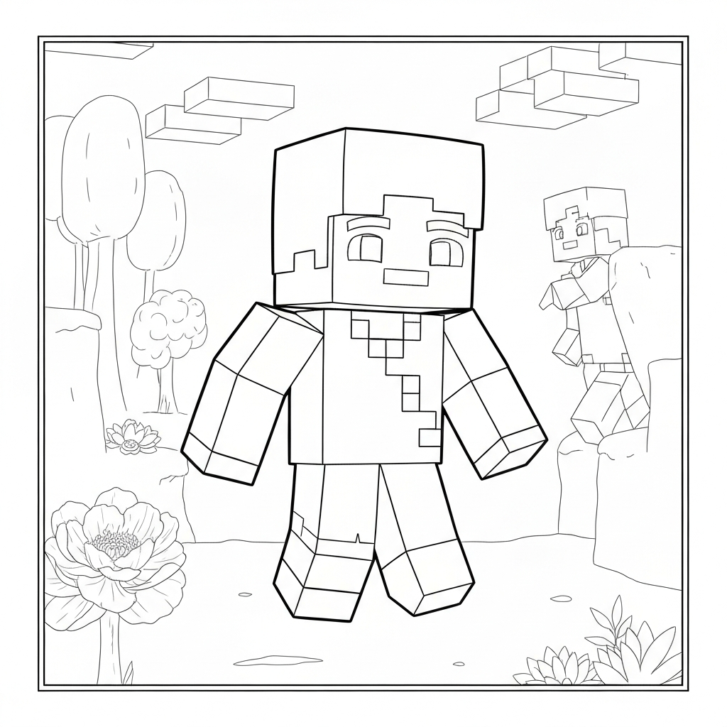 minecraft baby coloring page