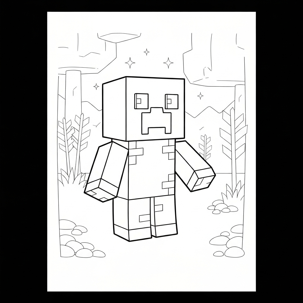 minecraft creeper bebek boyama sayfası