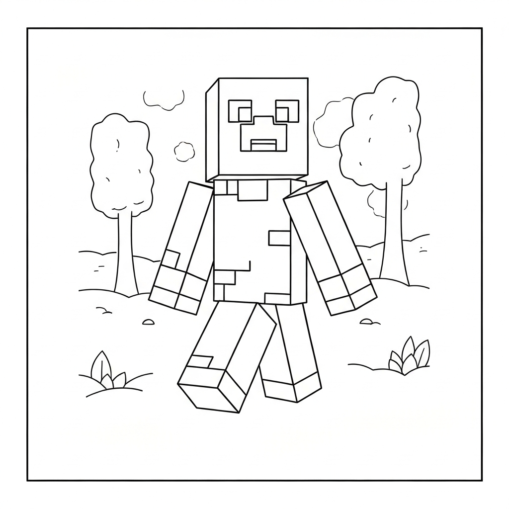 minecraft creeper dekoratif boyama sayfası