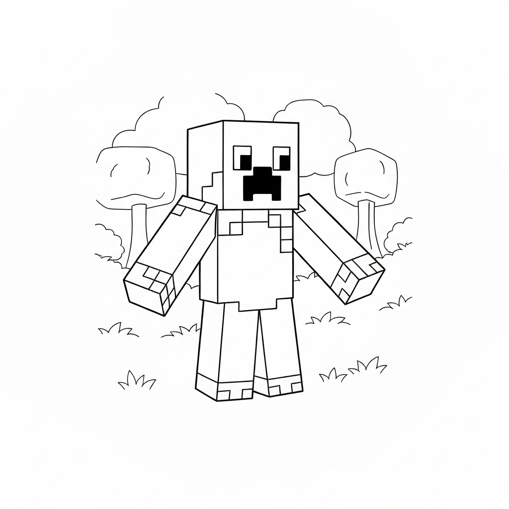 minecraft creeper portre boyama sayfası