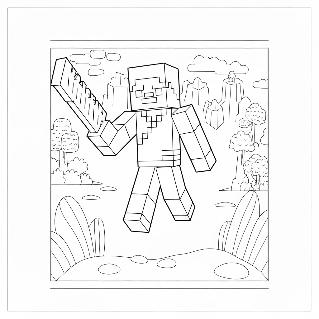 minecraft decorative coloring page
