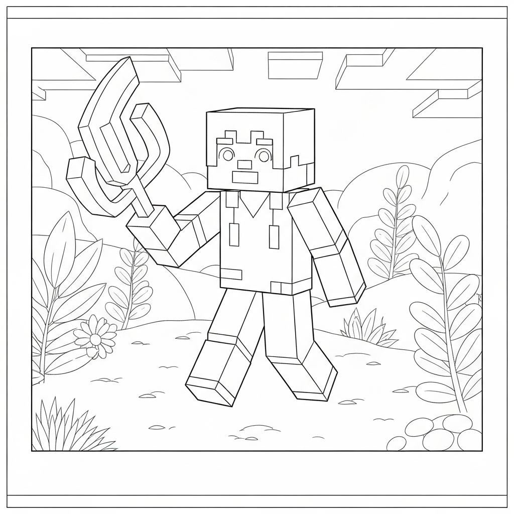minecraft flowers coloring page