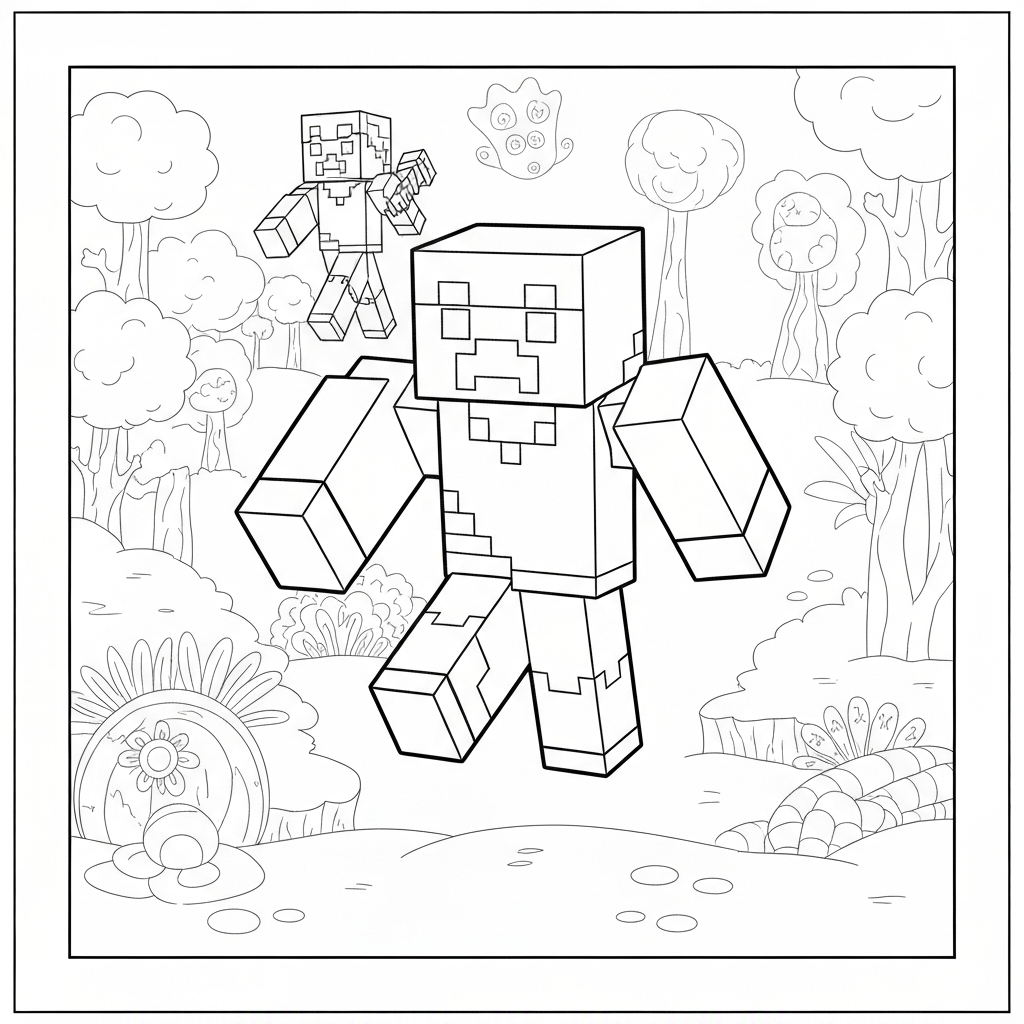 minecraft mandala coloring page