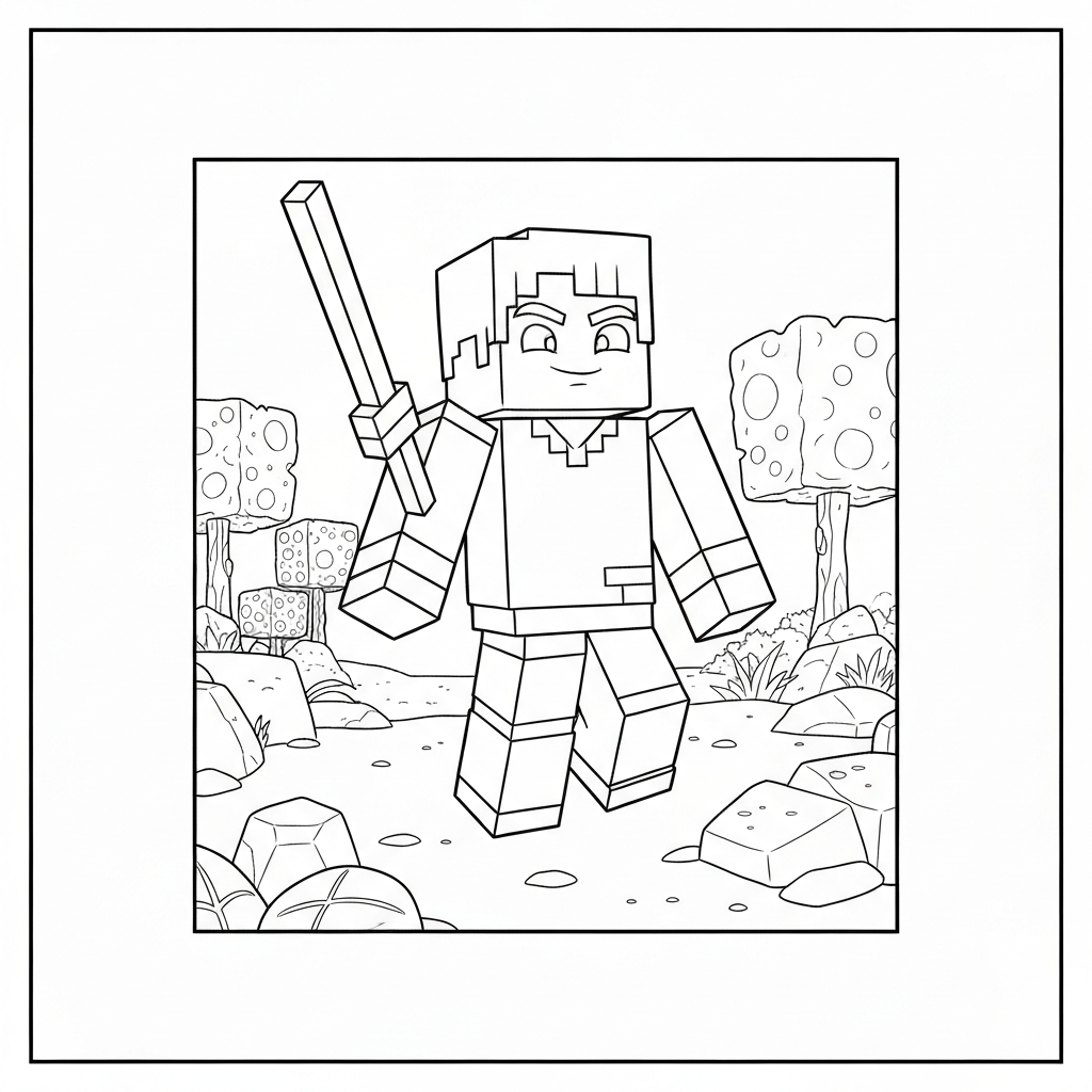 minecraft movie decorative coloring page