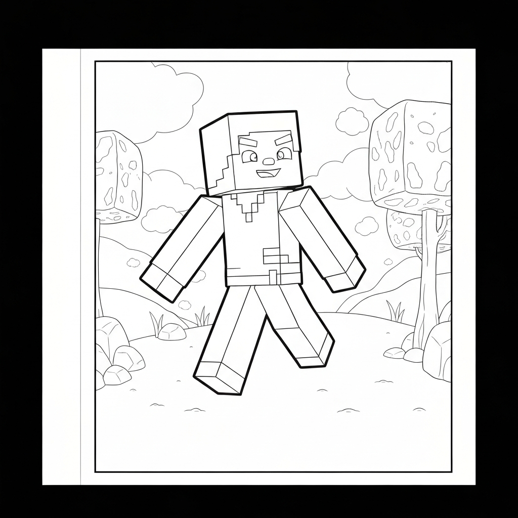 minecraft movie detailed coloring page