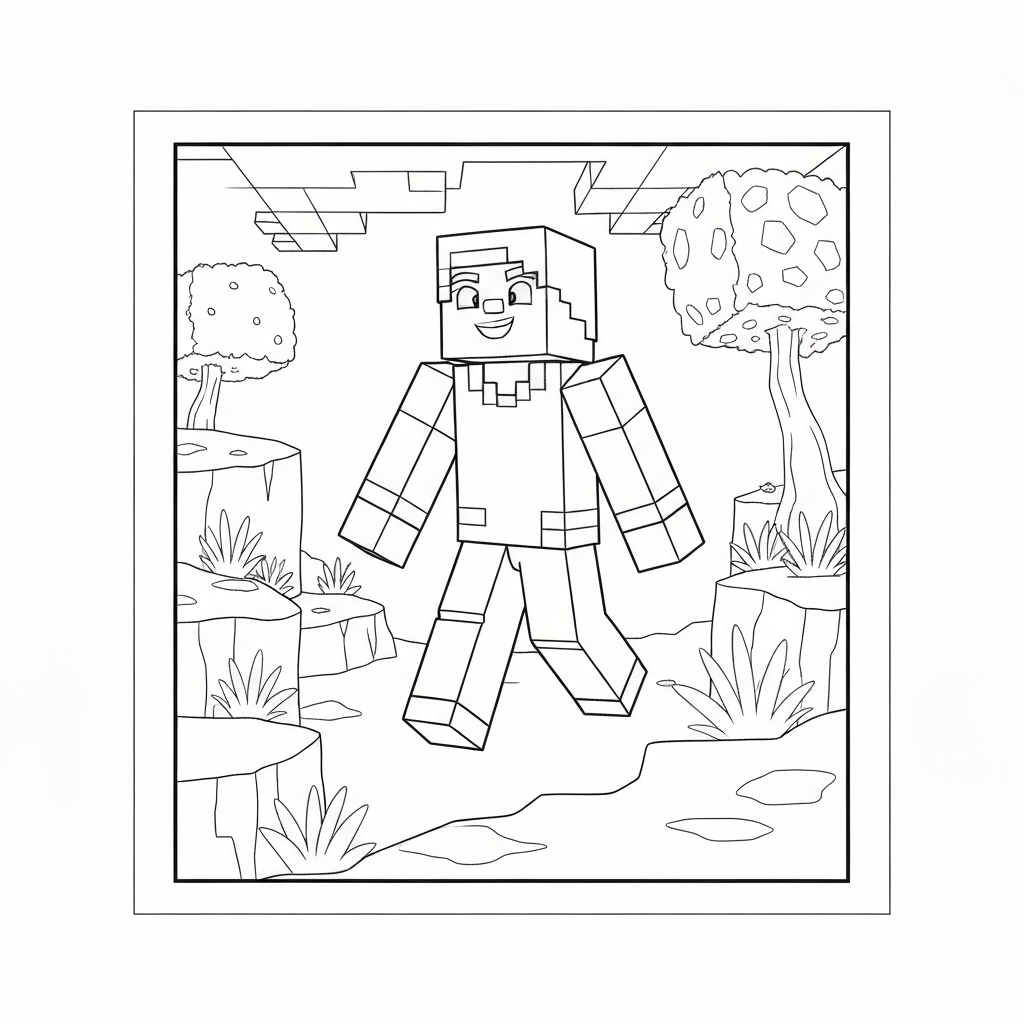 minecraft movie educational coloring page