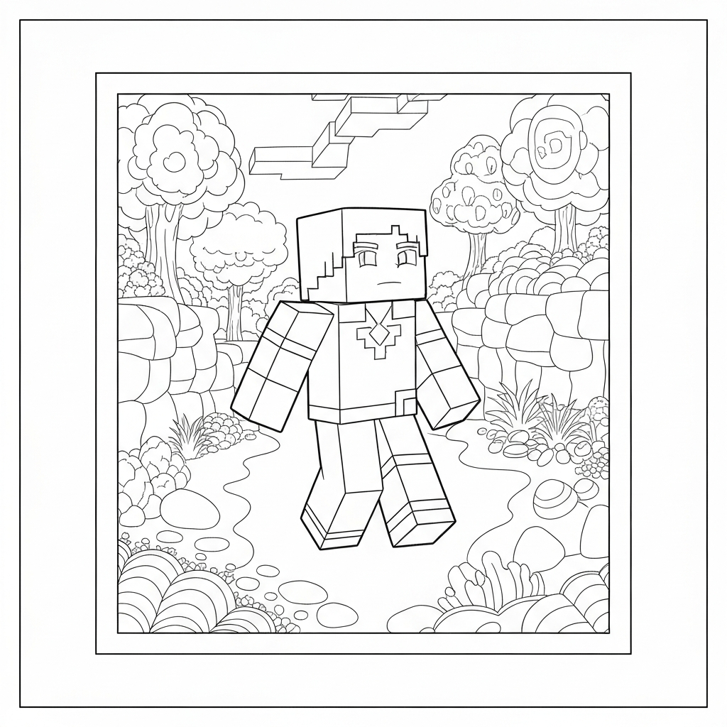 minecraft movie mandala coloring page