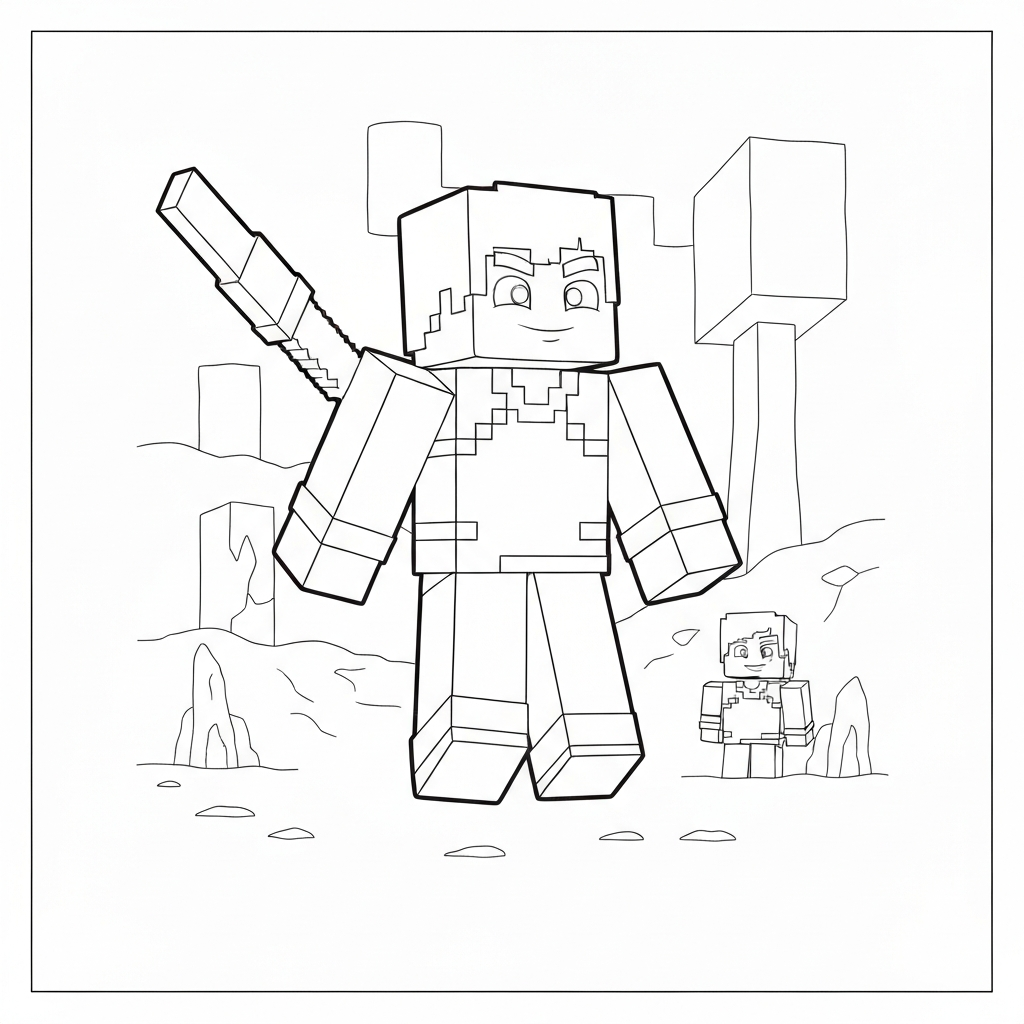 minecraft movie portrait coloring page