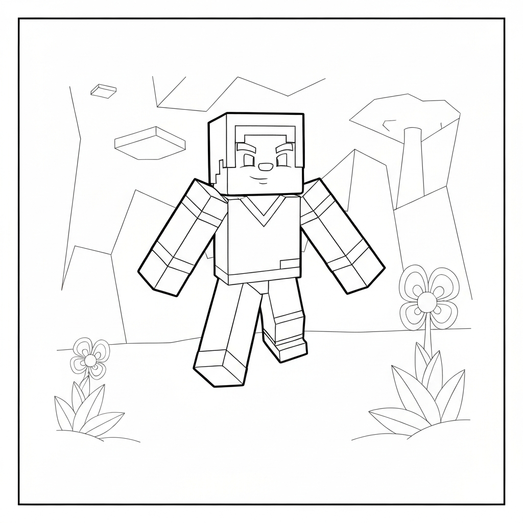 minecraft movie simple coloring page