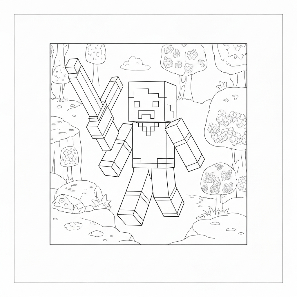 minecraft pattern coloring page