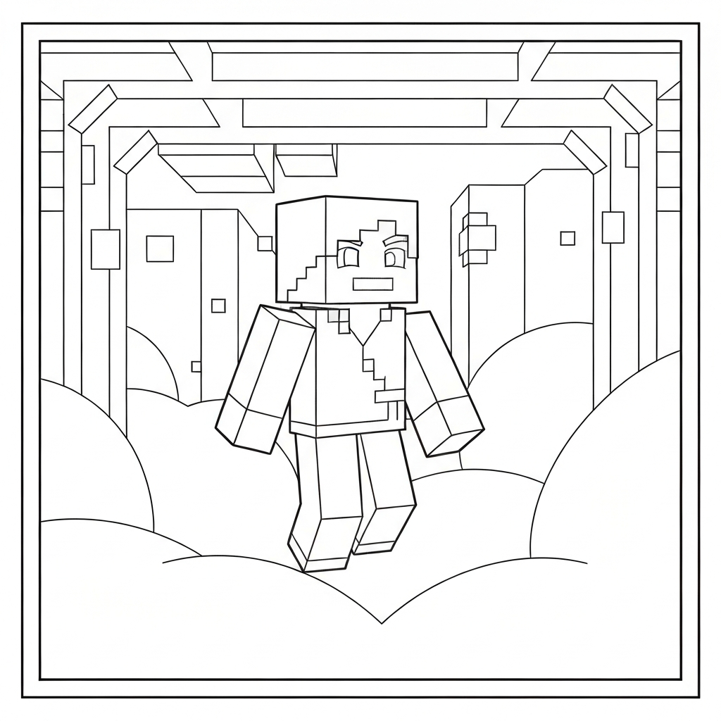 minecraft portrait coloring page