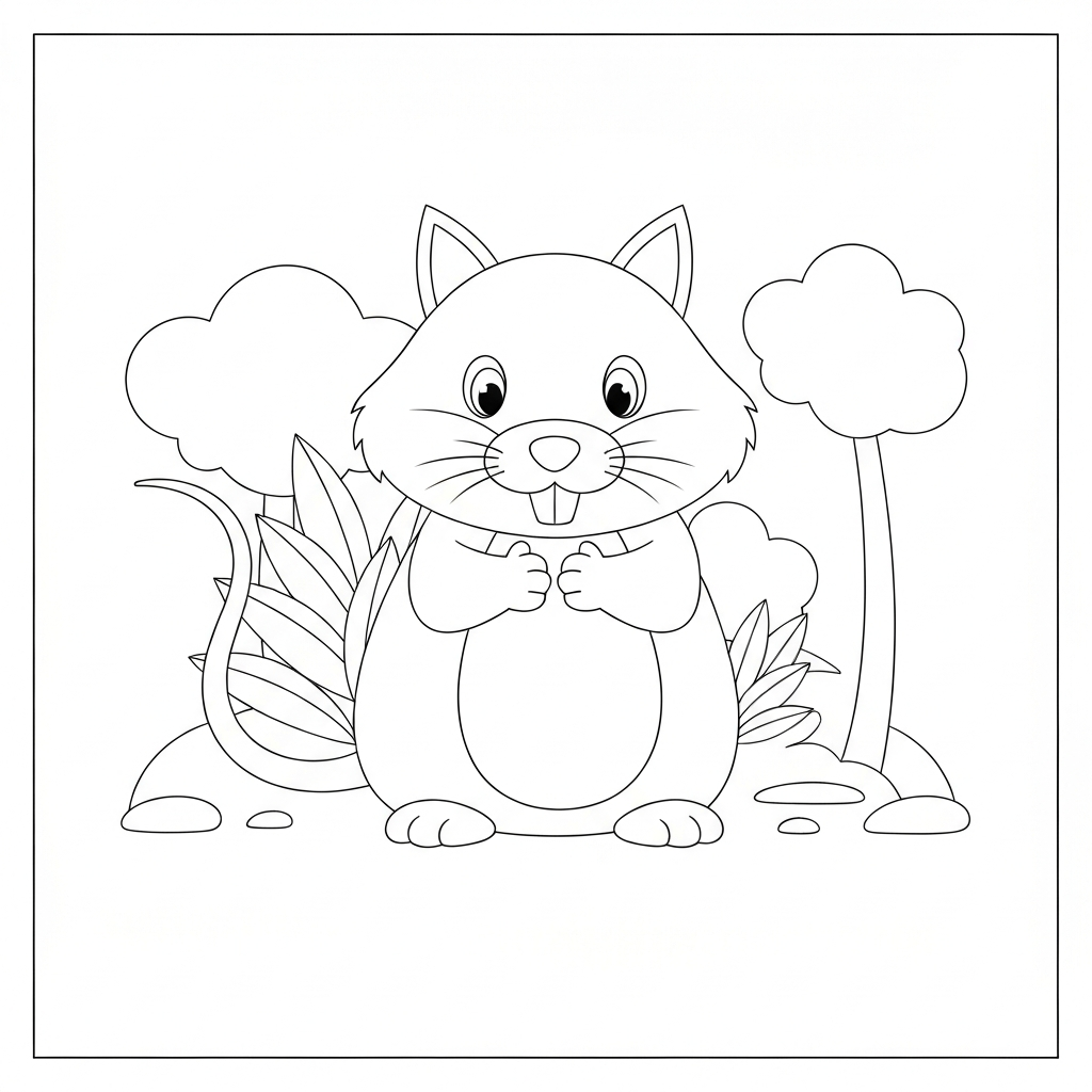 mini mouse detailed coloring page