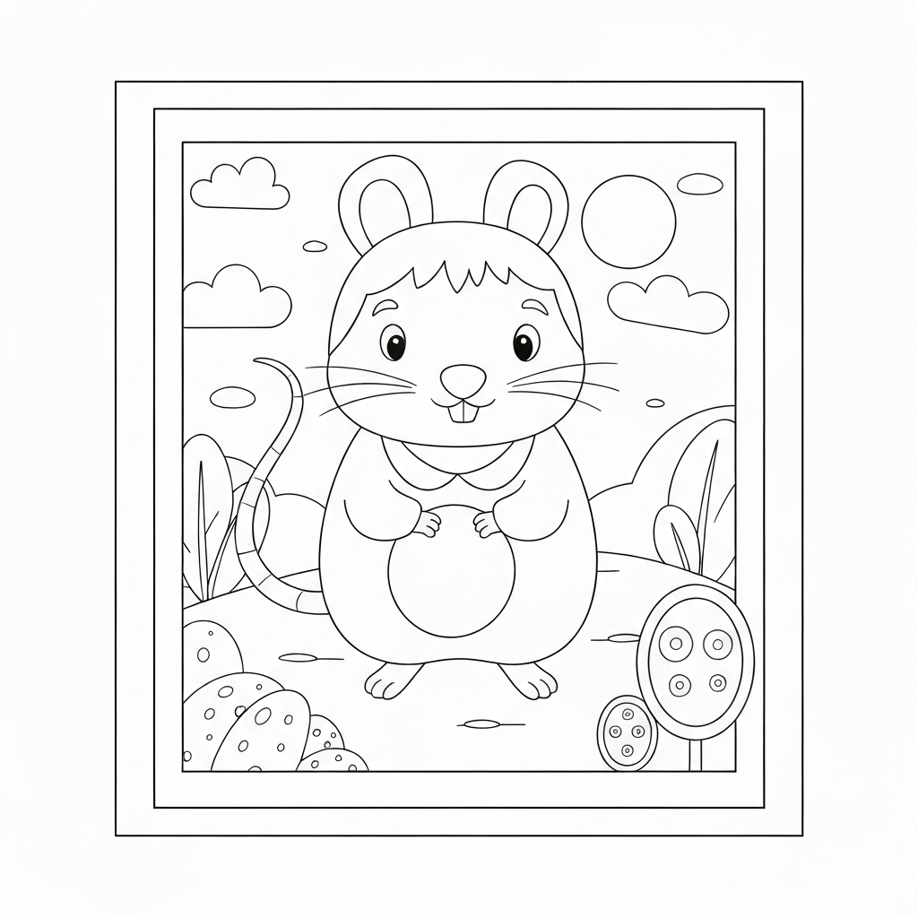 mini mouse educational coloring page