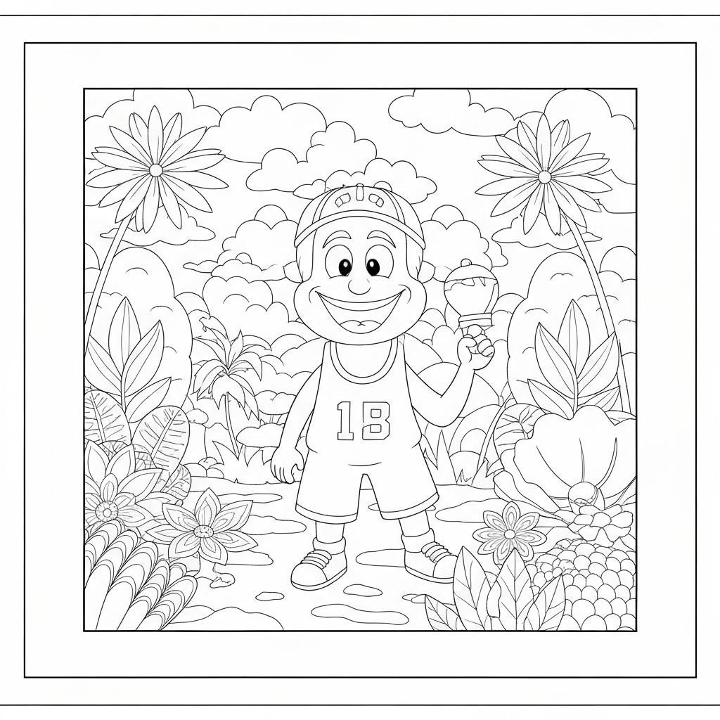 nba flowers coloring page