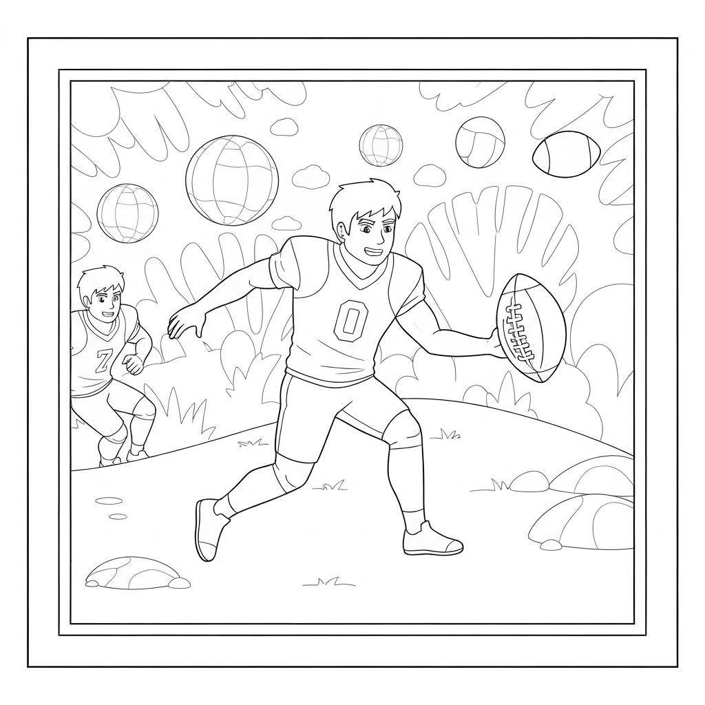 nfl football abstract coloring page