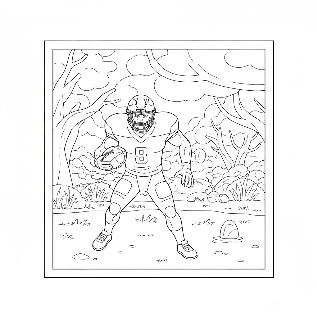 nfl football action coloring page
