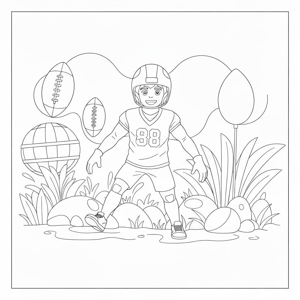 nfl football decorative coloring page