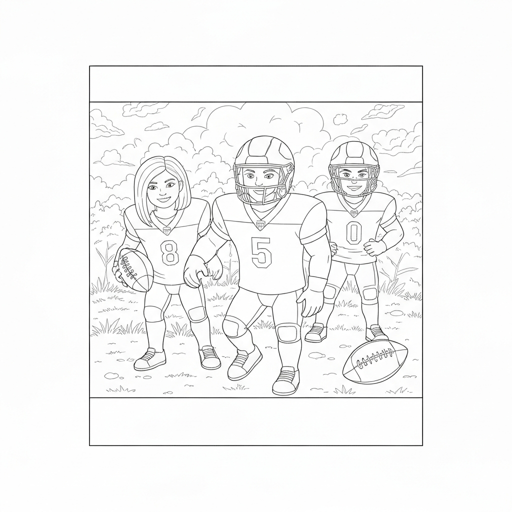 nfl football family coloring page