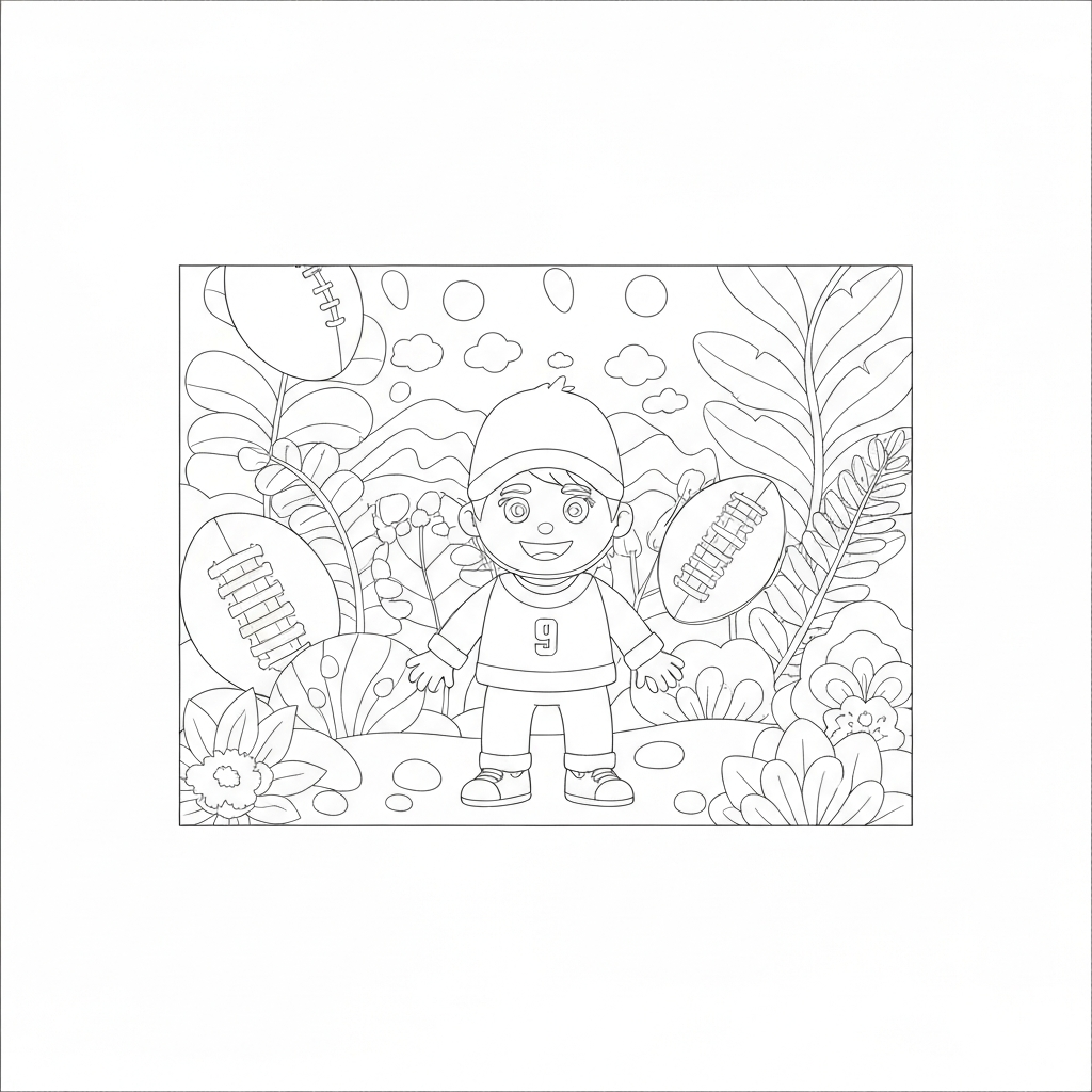 nfl football flowers coloring page