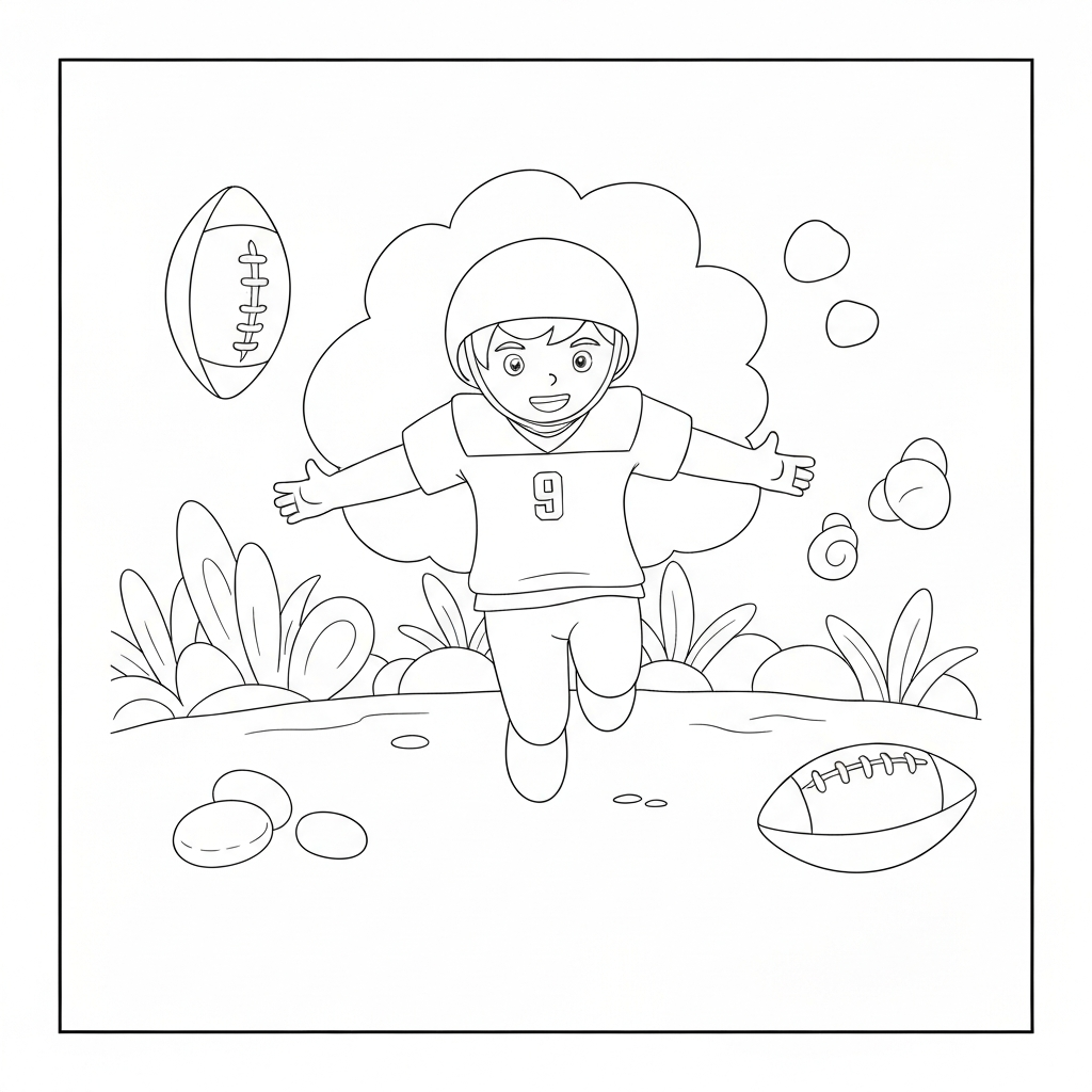 nfl football simple coloring page