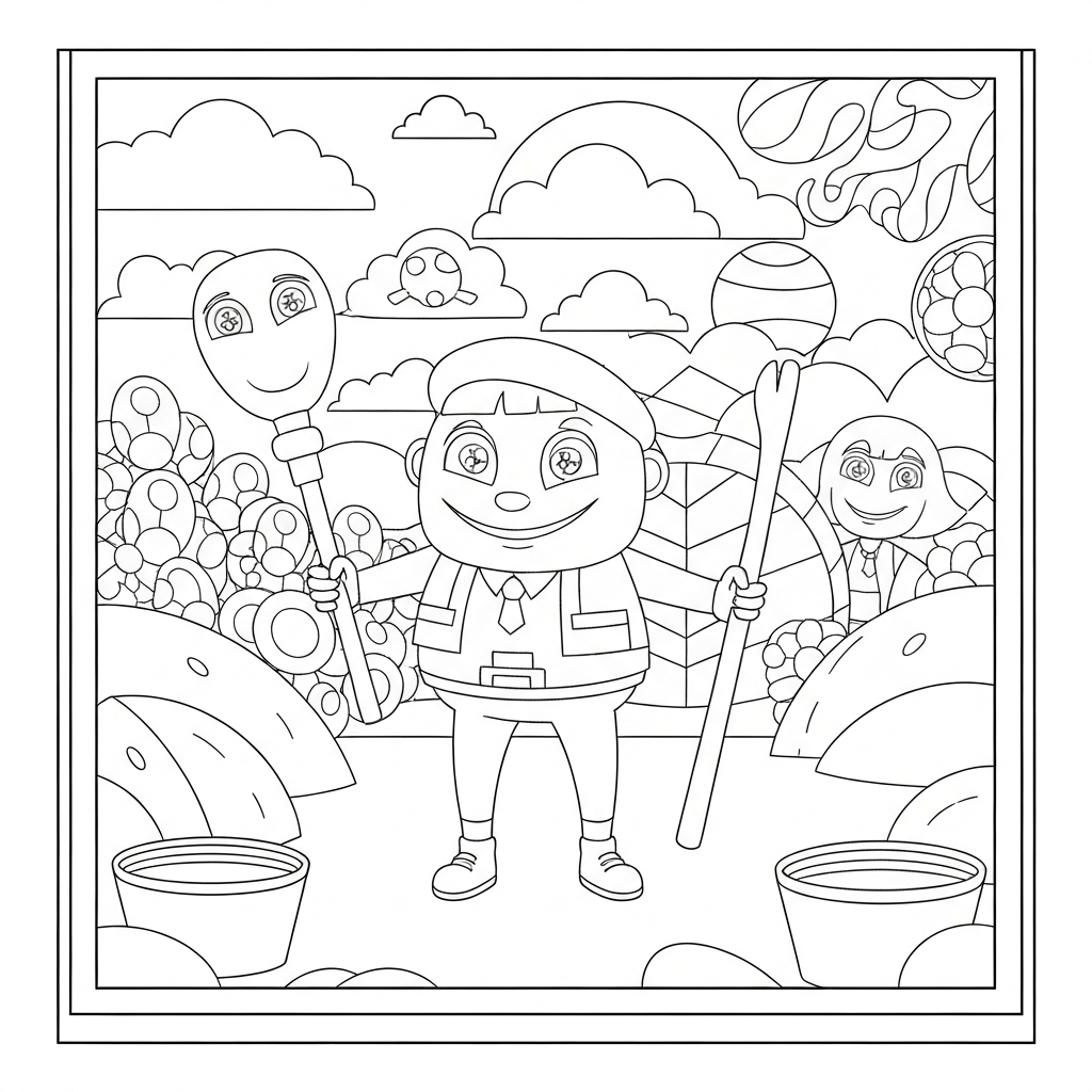 number block abstract coloring page