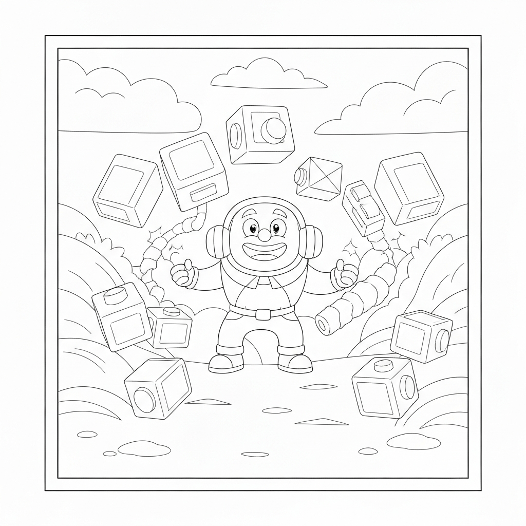 number block action coloring page