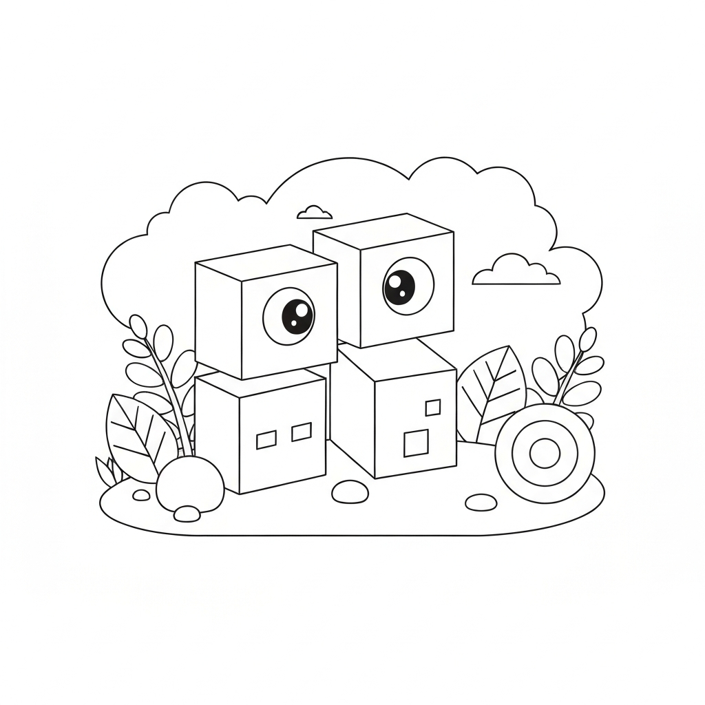 number block cute coloring page
