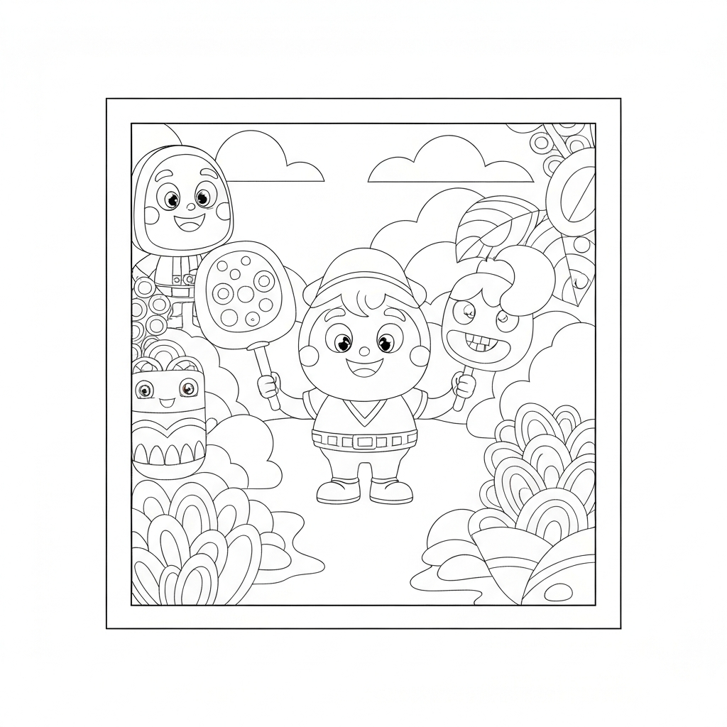 number block decorative coloring page