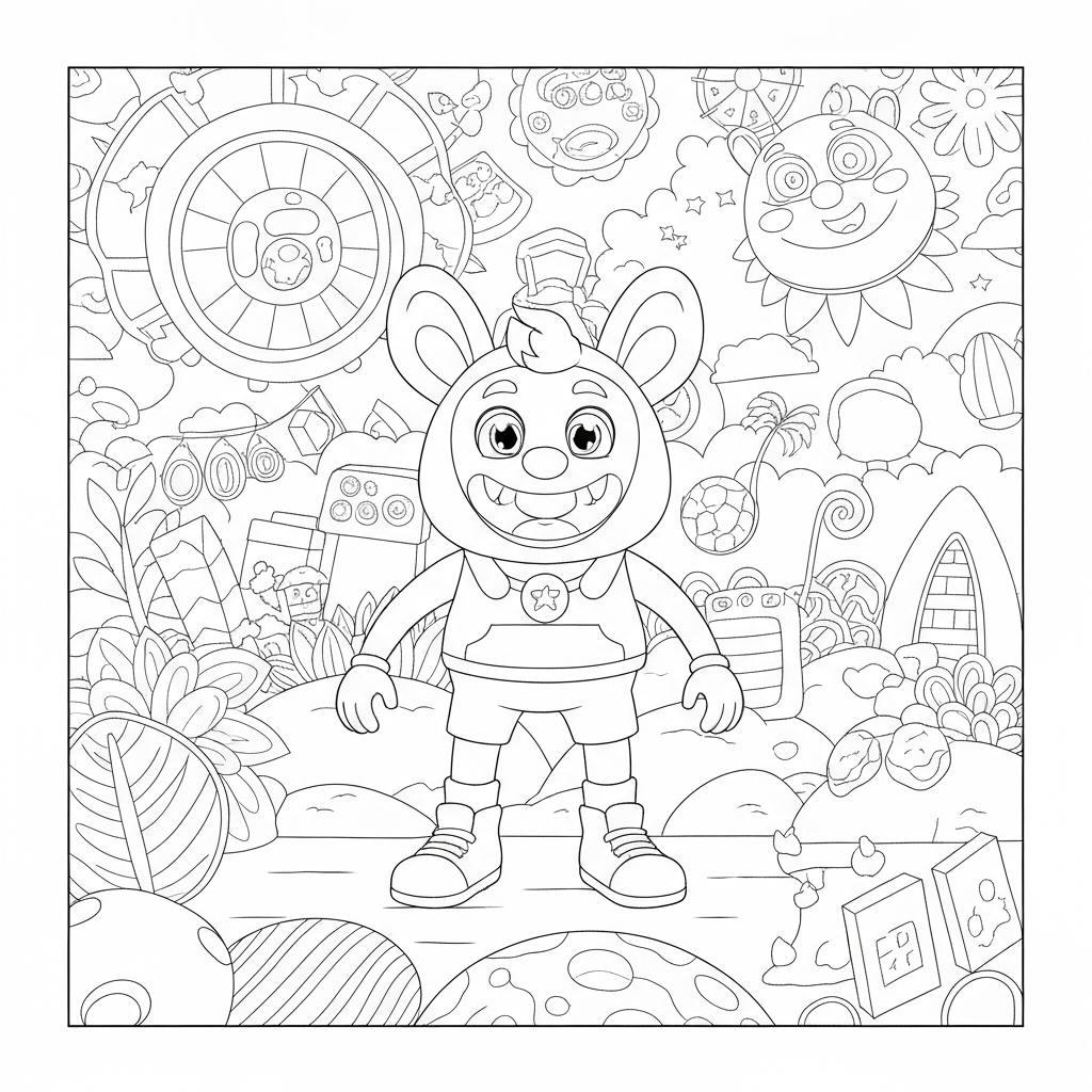 number block detailed coloring page