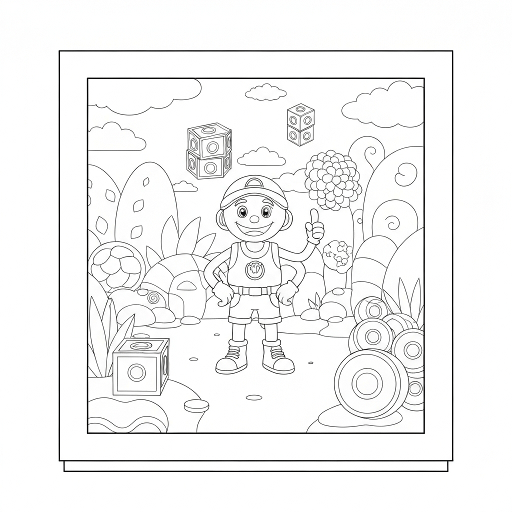 number block easy coloring page