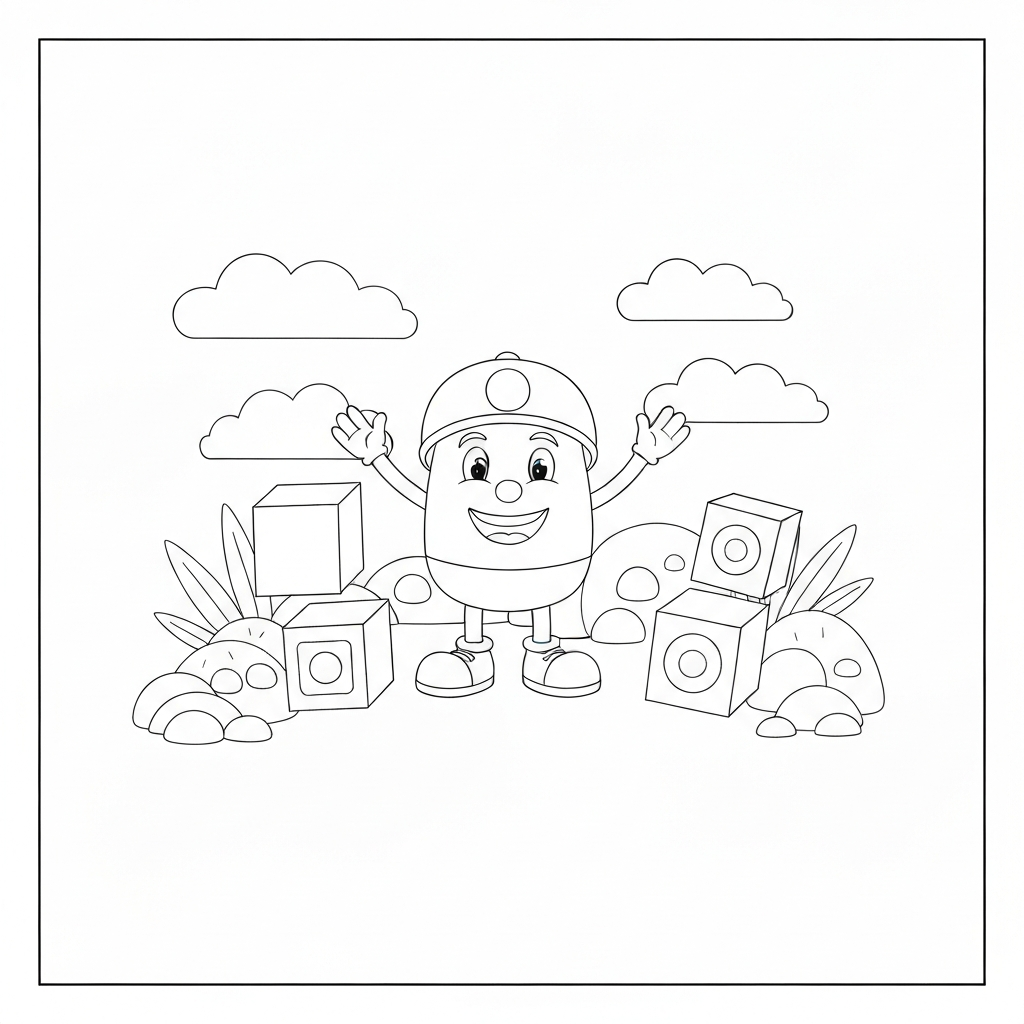 number block simple coloring page