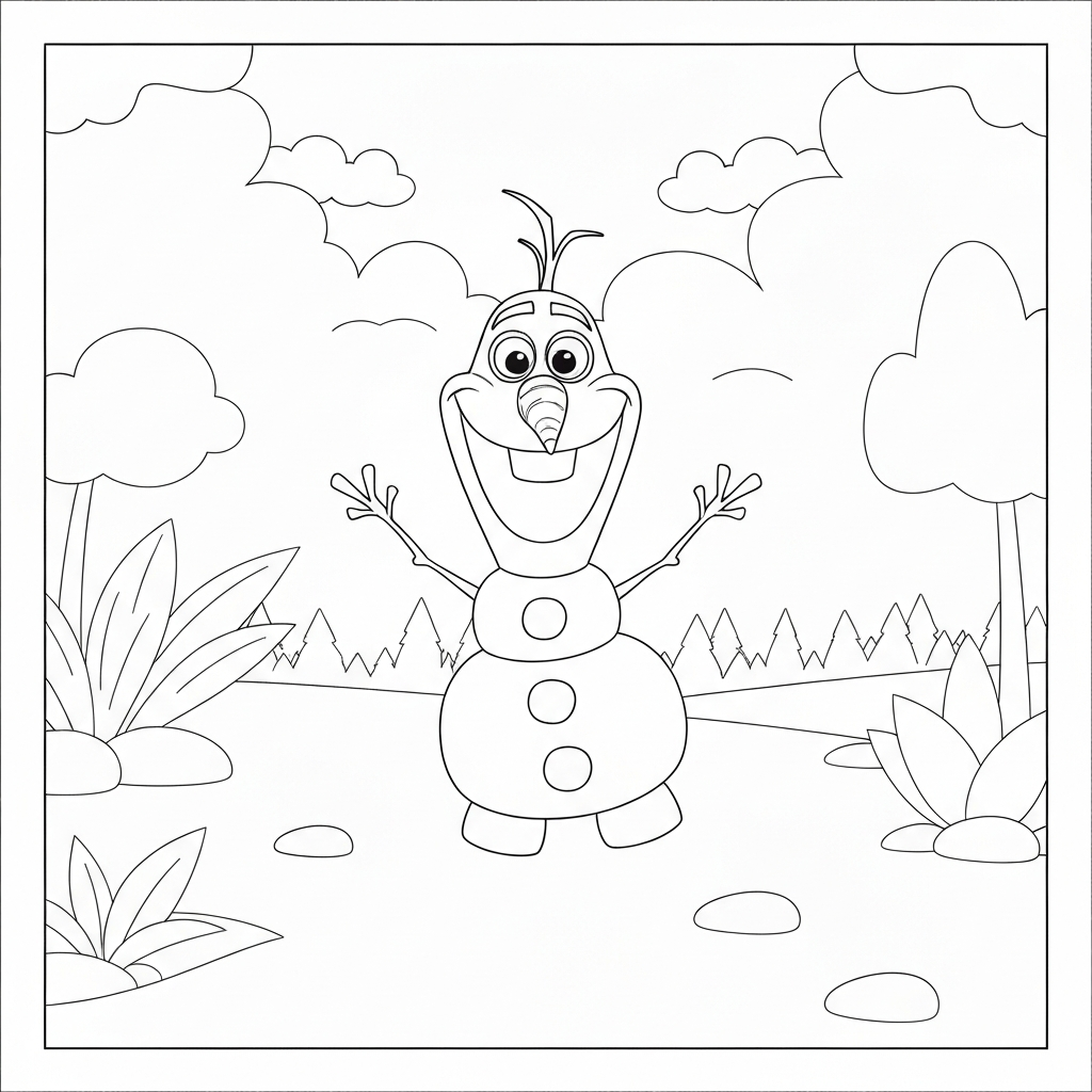 Olaf Cartoon-Malvorlage